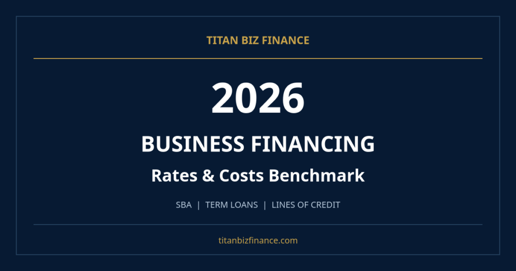 2026 Business Financing Rates and Costs Benchmark